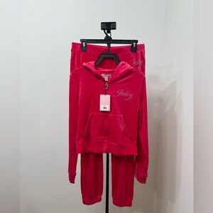 Juicy Couture Vixen Pink Velour Tracksuit Set